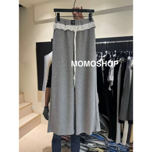 2026新款 显瘦卫裤 高腰设计感拼接花边休闲裤 垂感修身 春季 MOMO春季