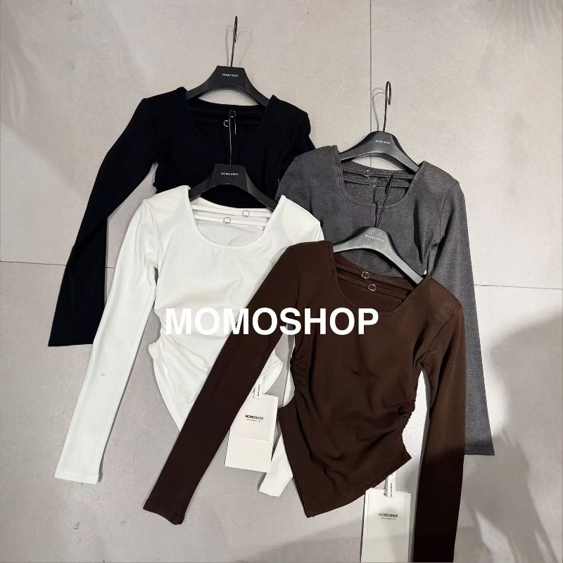 momo韩版修身显瘦长袖T恤