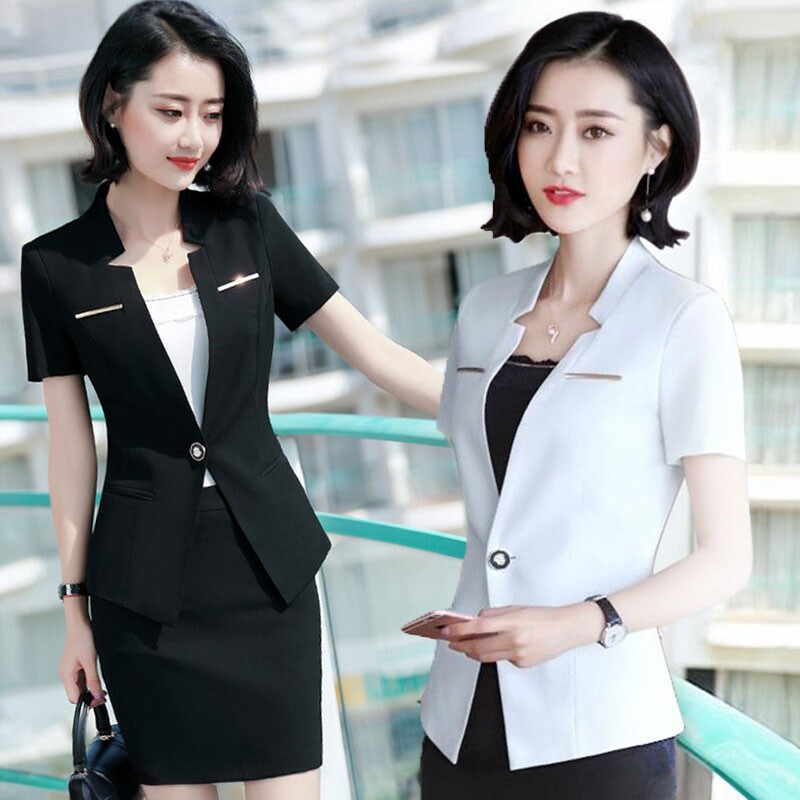 西装短袖美容师工作服凡依香舍图片