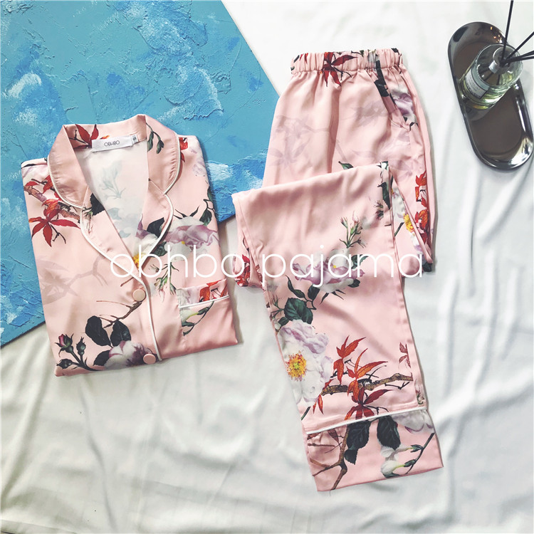 高端印花夏季冰丝两件套装家居服
