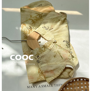 2025夏季新款黄色女童旗袍小女孩洋气中国风清新古风连衣裙女宝宝