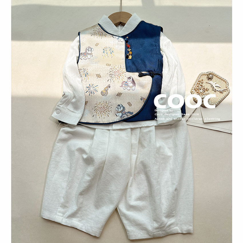 男童马甲中国风汉服宝宝洋气