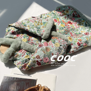 2025冬季新款女童旗袍连衣裙复古冬裙小女孩汉服冬款中国风毛边碎