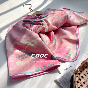 2024秋冬新款女童鹿皮绒旗袍粉色中国风小女孩汉服改良唐装连衣裙