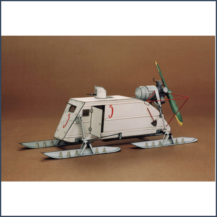 手工制作滑雪车雪橇车立体纸模型