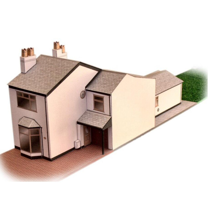 儿童益智diy手工制作仿真小别墅房子房屋建筑3d纸质模型纸艺玩具