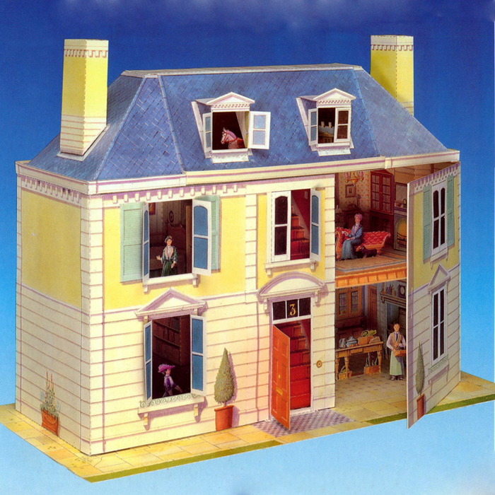 手工制作别墅内饰房屋3D纸质模型