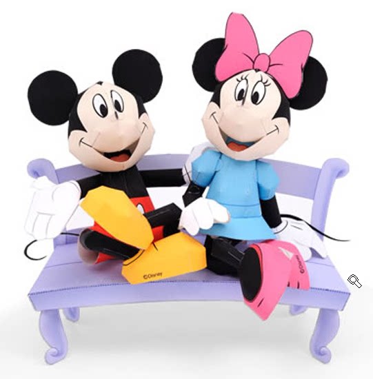 儿童益智diy手工制作迪士尼动画迪斯尼米老鼠米奇3d纸质模型玩具