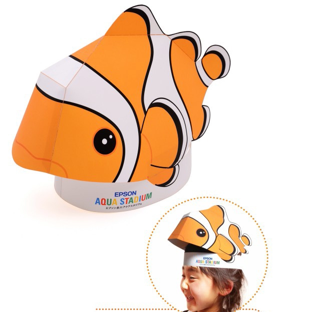 儿童益智diy手工制作卡通海洋动物小丑鱼面具头饰帽子3d纸质模型