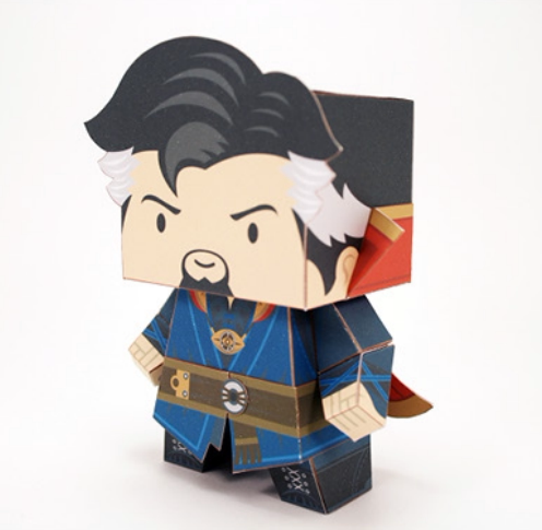 儿童益智diy立体手工制作卡通纸偶人奇异博士玩偶3d纸质模型玩具