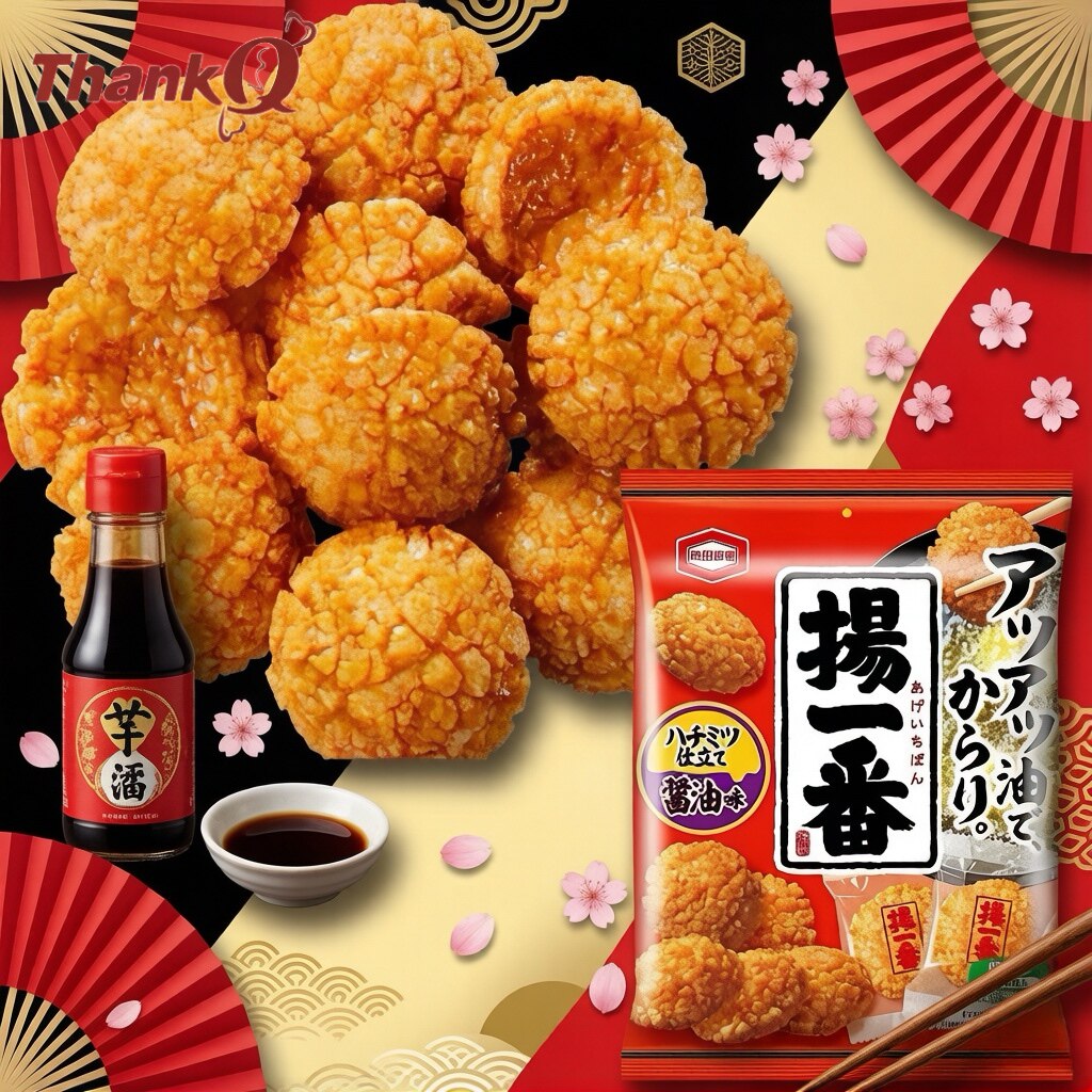 日本本土零食独立包装米饼龟田制果扬一番酱油味米果仙贝膨化食品