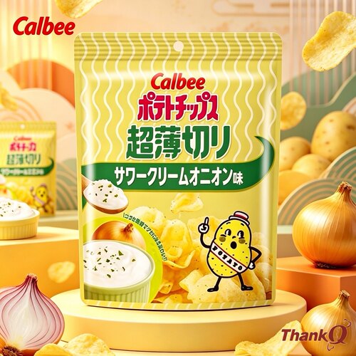 日本进卡乐比超薄酸奶油洋葱薯片