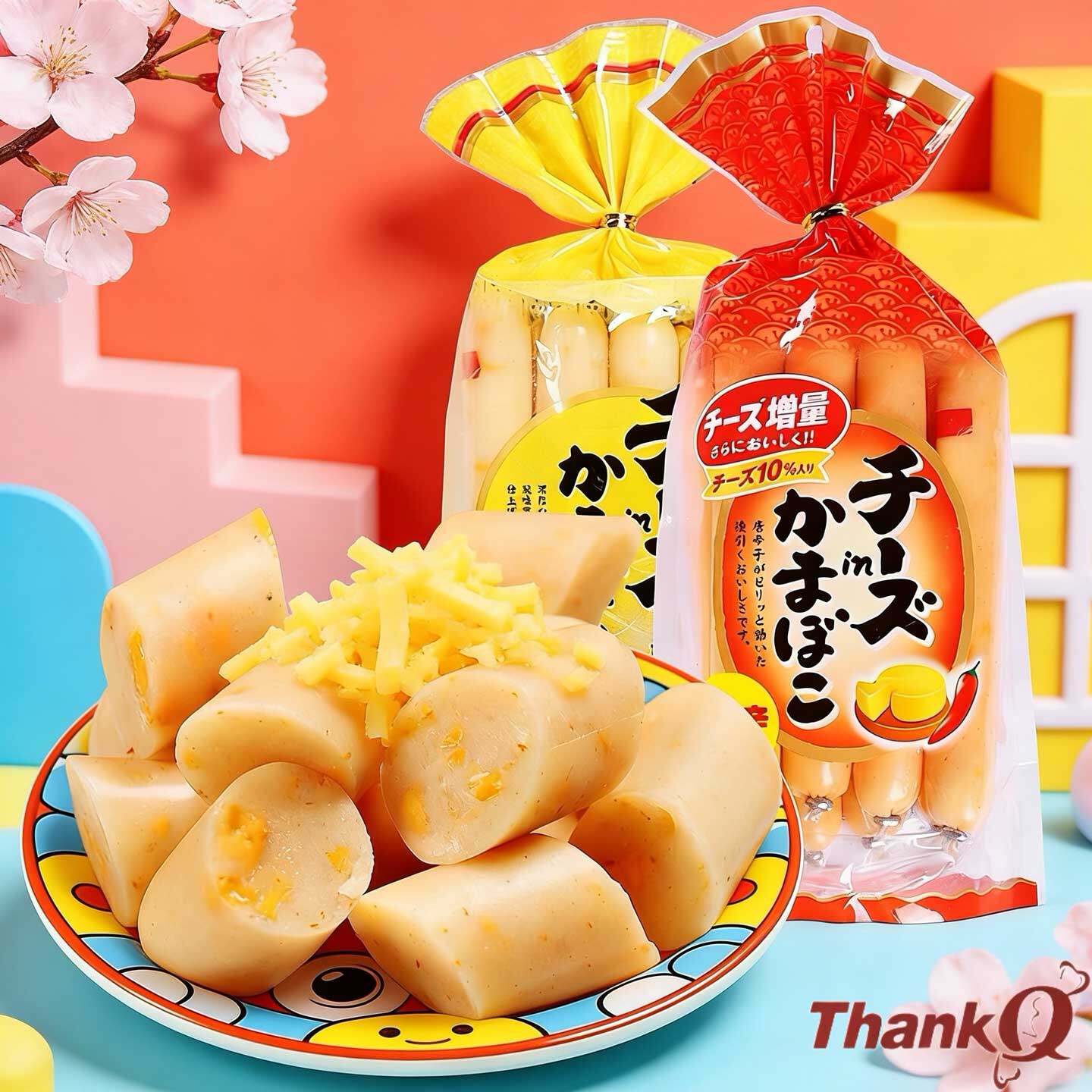 日本进口零食北海道车打爆浆芝士鳕鱼肠儿童无添加切达奶酪鱼肉肠