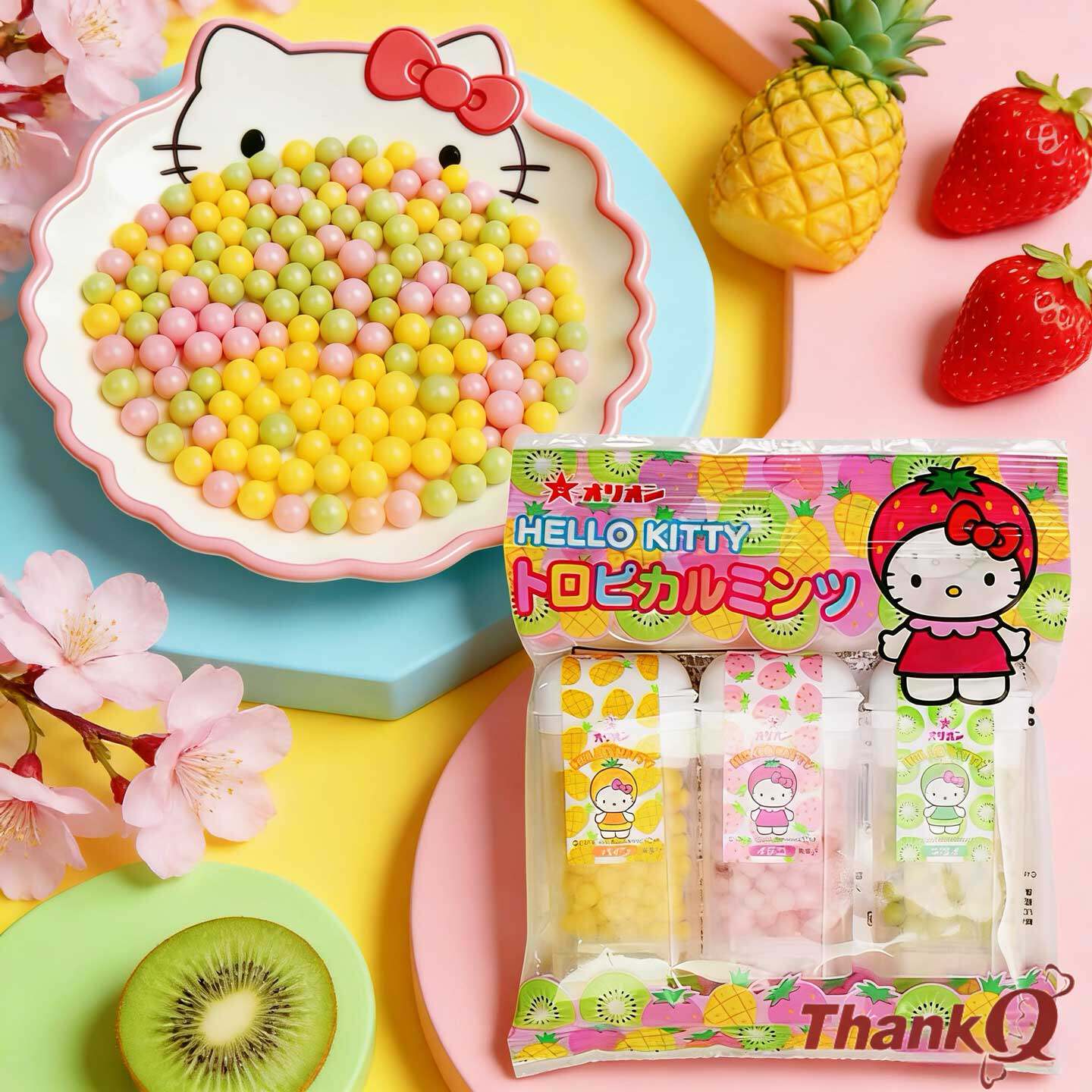 日本进口零食三丽鸥HelloKitty水果糖盒装砂糖果子珠珠糖儿童糖果