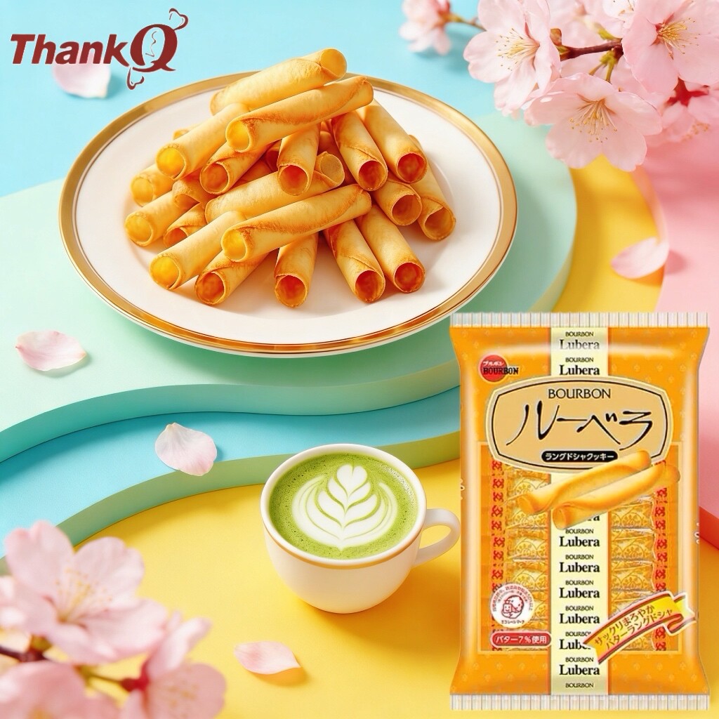 日本进口零食布尔本奢华黄油味千层蛋卷小饼干日式夹心鸡蛋卷心酥