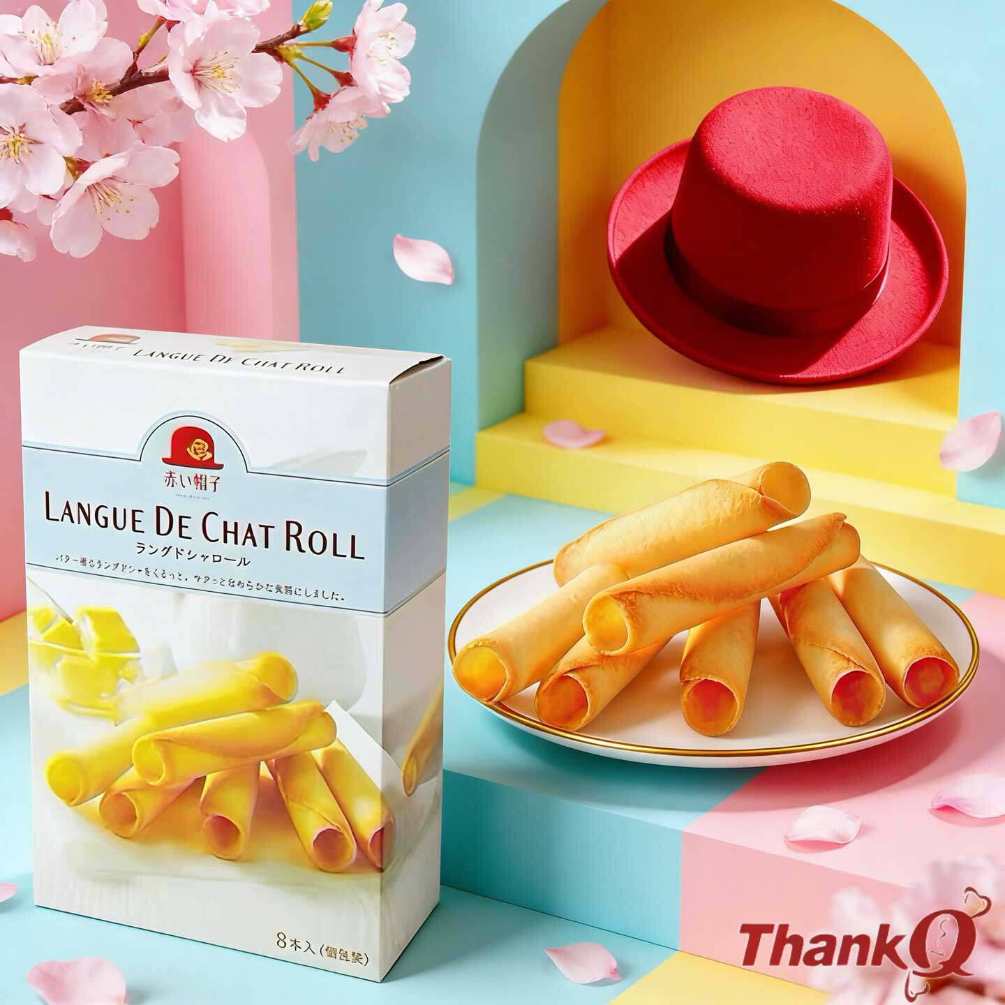 日本进口零食红帽子黄油味蛋卷酥鸡蛋卷饼干猫舌棒独立包装伴手礼