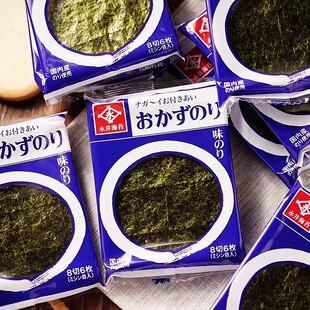 日本进口永井海苔脆片即食低盐寿司紫菜片大片装儿童零食休闲食品