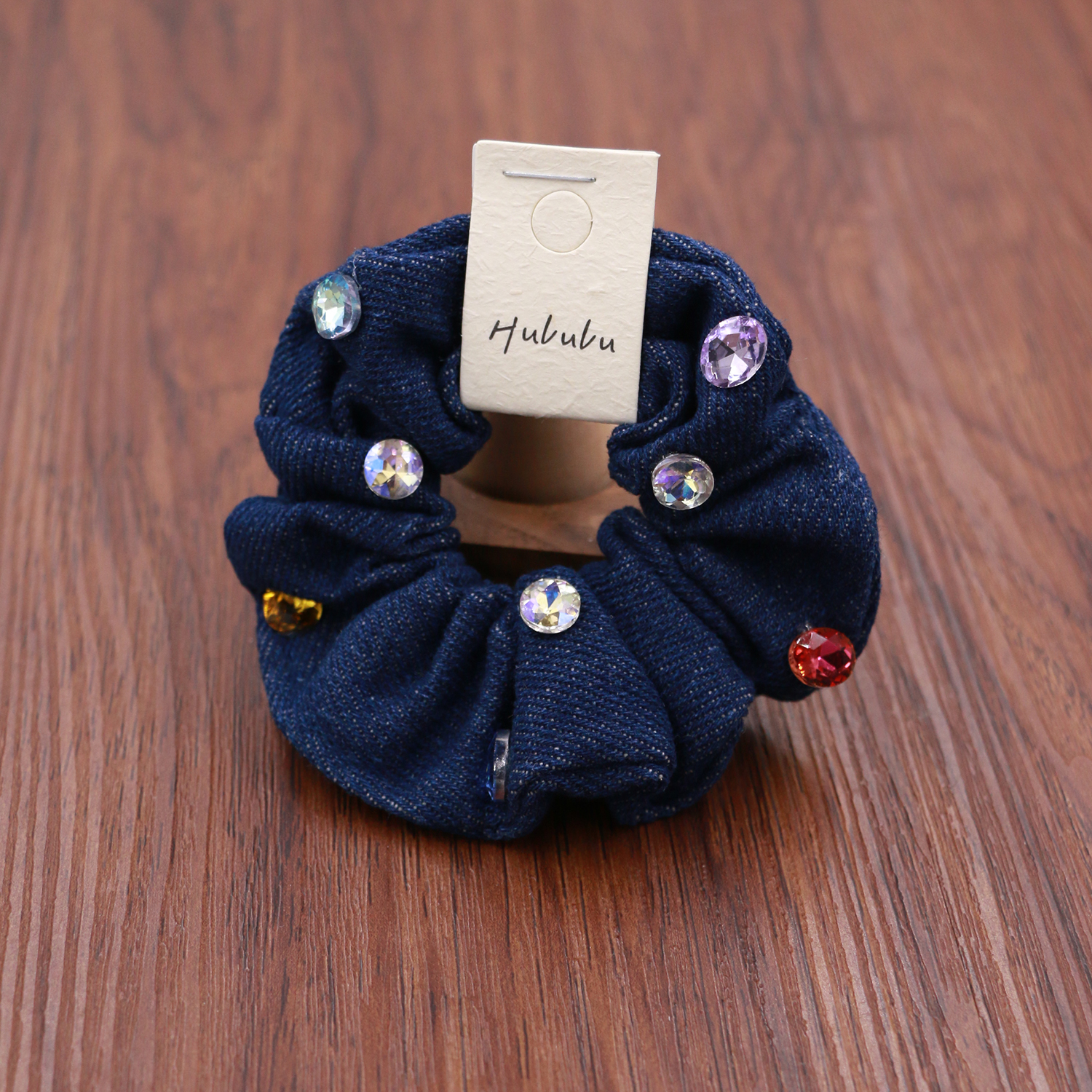 发绳女孩橡皮筋牛仔蓝色彩钻大肠圈韩系简约头花高弹力发圈女头绳