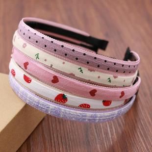春上新儿童发箍上学发饰简约防滑头圈波点爱心草莓女孩头箍不勒头