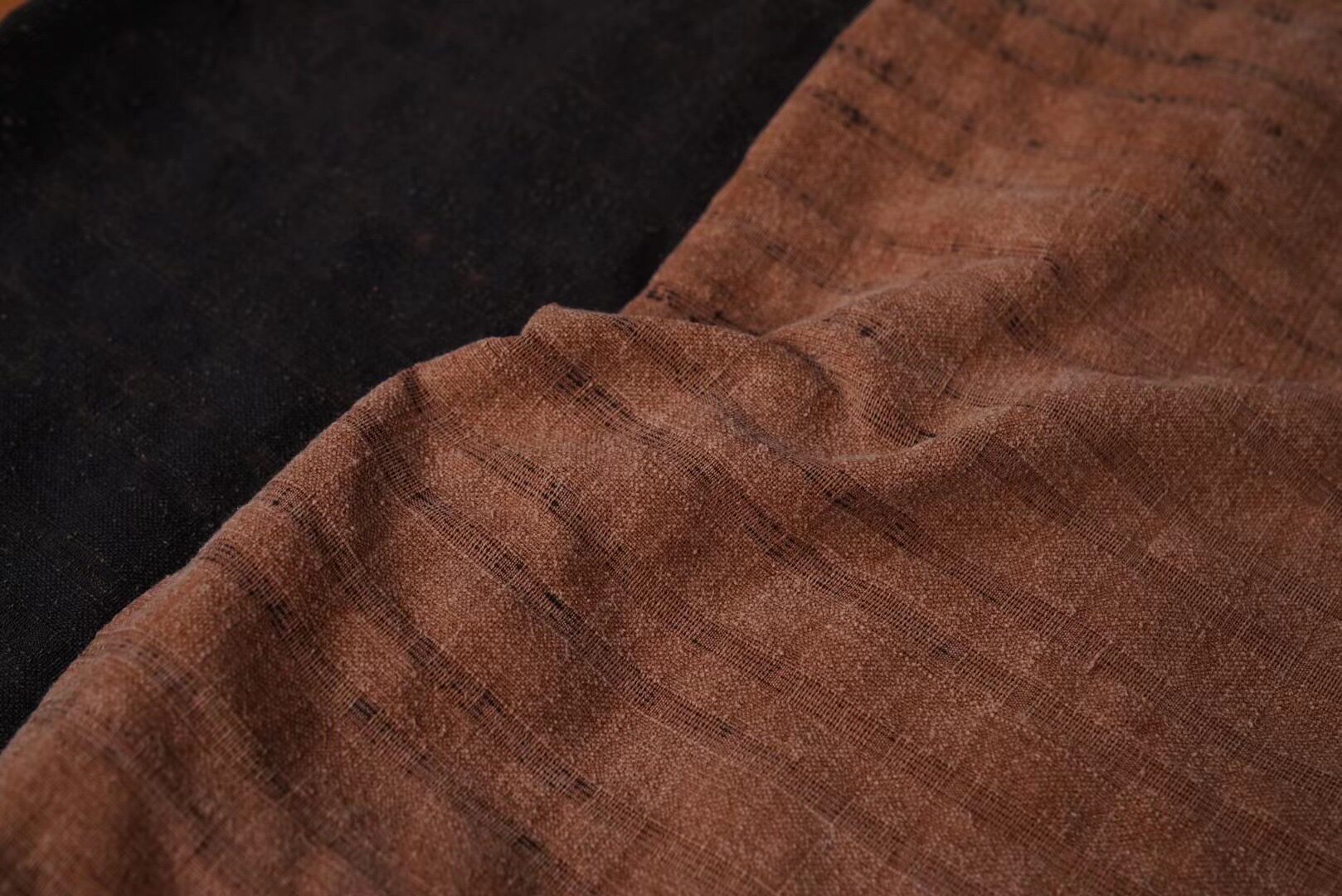 新品1件是半米复古重质感 70姆米95cm幅宽柞蚕丝 香云纱面料 服装