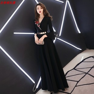 2020新款 晚礼服女宴会气质长裙简单大方平时可穿高贵优雅连衣裙