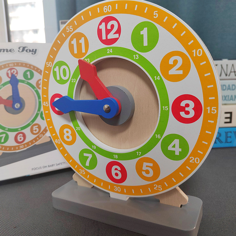 蒙氏早教认识钟表玩具时钟时间认知幼儿园中班益智区材料