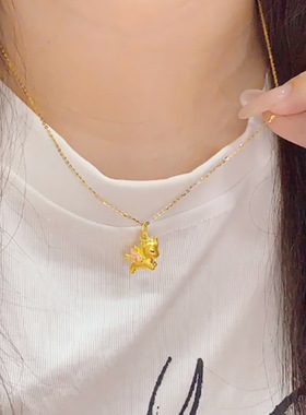 S925纯银珐琅独角兽锁骨链