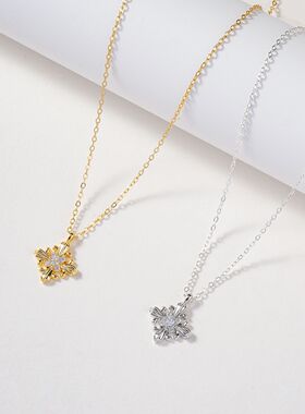 铜镀真金鸢尾花手链项链套装时尚高级感原创设计金鸢尾花手链项链