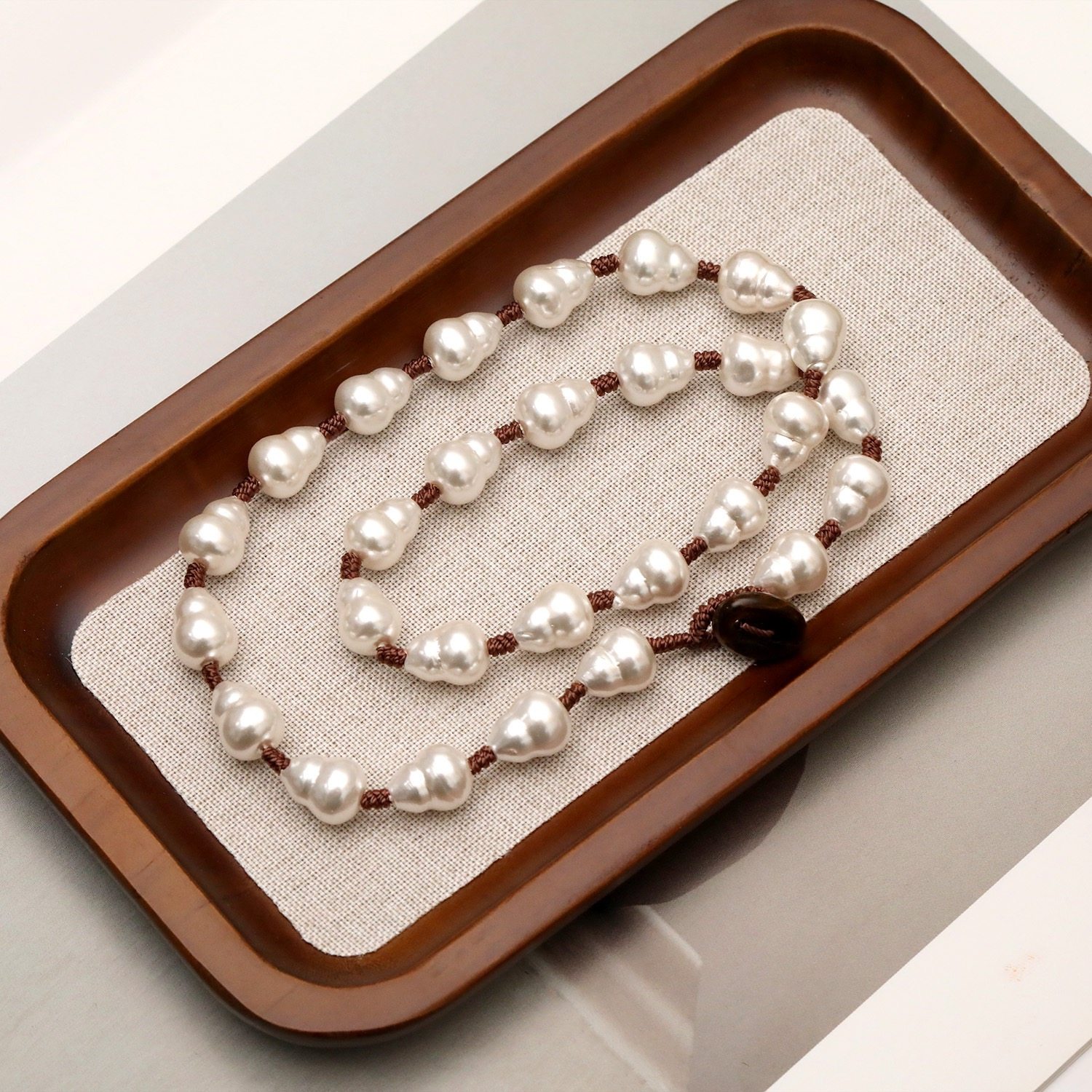 法式复古仿巴洛伐克异形珍珠项链满天星小众锁骨链高级感轻奢项饰