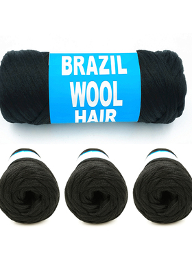 BRAZIL WOOL HAIR 超轻发丝黑人手编雷鬼脏辫假发大辫子非洲毛线