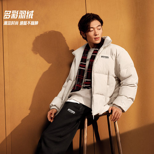 安踏生活系列运动复古男子羽绒服