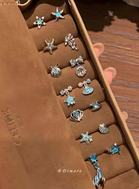 dimore蓝色海洋系列锆石耳钉