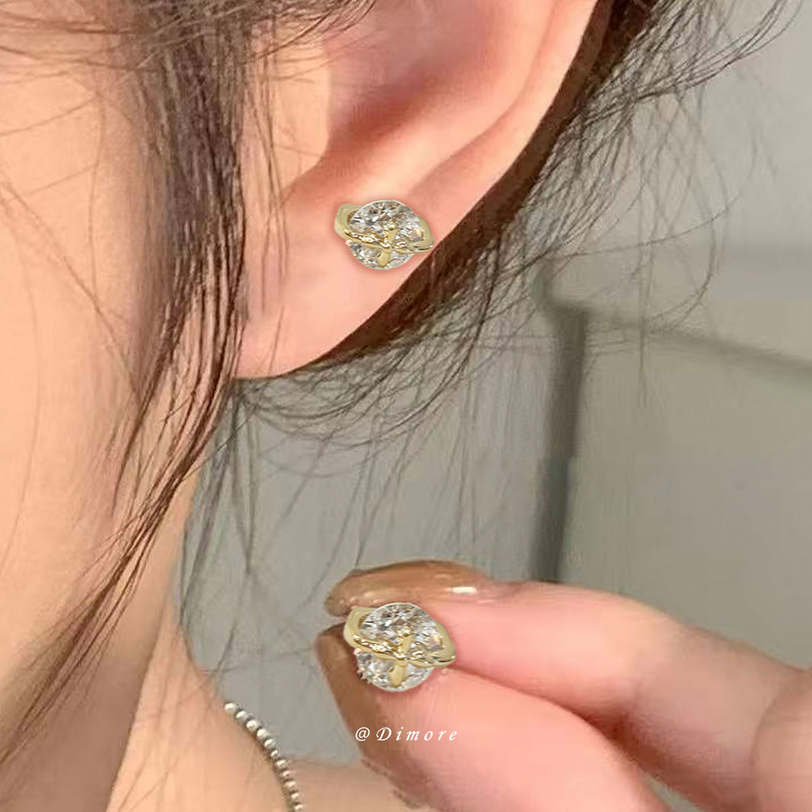 Dimore简约爆闪锆石耳钉女医用级别钛钢高级感小众轻奢耳饰,饰品/流行首饰/时尚饰品新,耳钉,淘宝优惠券,粉丝福利购,淘宝优惠卷