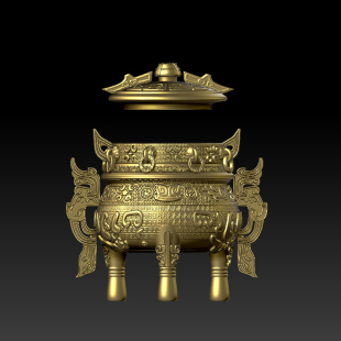 三维图 圆雕图 模型 3D STL 精雕 木雕 雕刻图X虚天鼎八卦250821