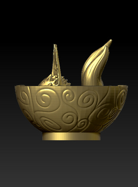 三维图 圆雕图 模型 3D STL 精雕 木雕 雕刻图H狐狸洗澡250919