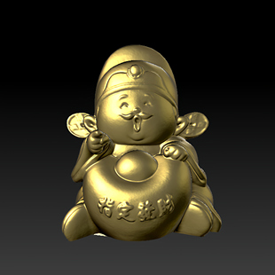 三维图 圆雕图 模型 3D STL 精雕 木雕 雕刻图Z指定发财251204