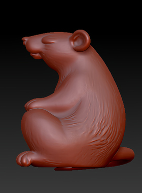 三维图 圆雕图 模型 3D STL 精雕 木雕 雕刻图S禅意老鼠251128