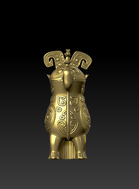 三维图 圆雕图 模型 3D STL 精雕 木雕 雕刻图F妇好鸮卣250822