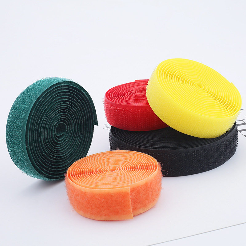 现货彩色魔术贴扎带2cm服装鞋帽勾面毛面自粘童鞋箱包子母扣.