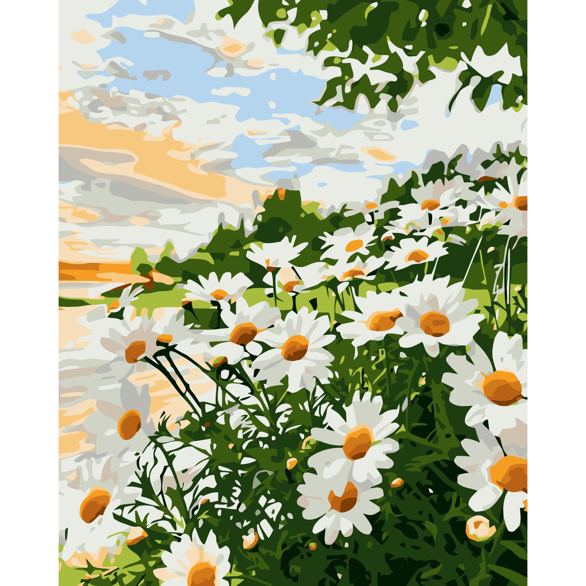 爆款diy数字油画小清新风景花卉类治愈手工填色油画