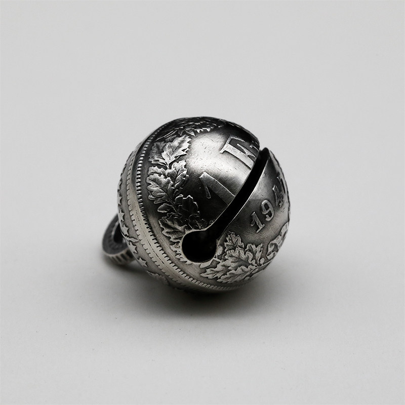 银吊坠手工原创小铃铛挂坠精致男女朋友情侣生日礼物瑞士法郎银币