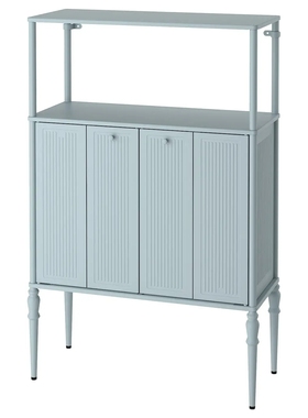 国内宜家代购索格麦斯柜子淡蓝灰色83x36x128厘米收纳柜整理柜