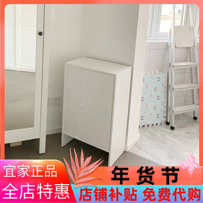 宜家巴格布带门单柜白色收纳柜