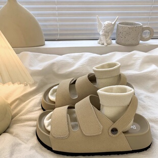 儿童拖鞋夏季女童外穿2025新款复古勃肯凉拖女孩软底防滑两穿凉鞋