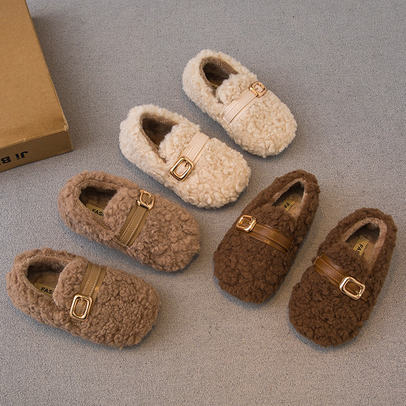 女童加绒毛毛鞋2025秋冬款羊羔毛保暖一脚蹬儿童女宝宝棉鞋豆豆鞋,童鞋/婴儿鞋/亲子鞋,棉鞋,淘宝优惠券,粉丝福利购,淘宝优惠卷