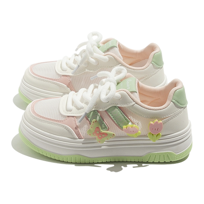 蓓尔2025夏季爆款小白鞋女