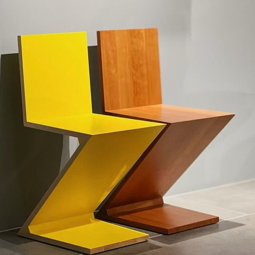 餐椅实木Z字极简会客椅异形家用