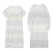 东京花园简约条纹羽毛纱睡裙女春夏轻盈软绵绵空气感家居服睡衣裙