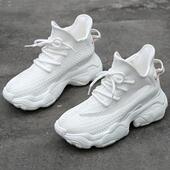 2024春季 潮 百搭厚底运动鞋 ins超火老爹鞋 女网面透气内增高小白鞋