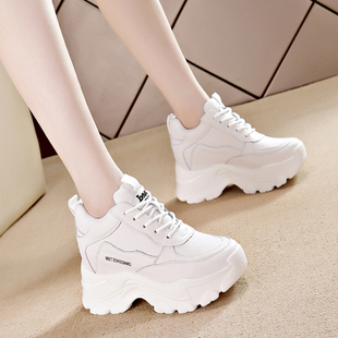 厚底内增高8cm小白鞋 代购 新款 女ins潮港风2024春季 潮 小个子老爹鞋